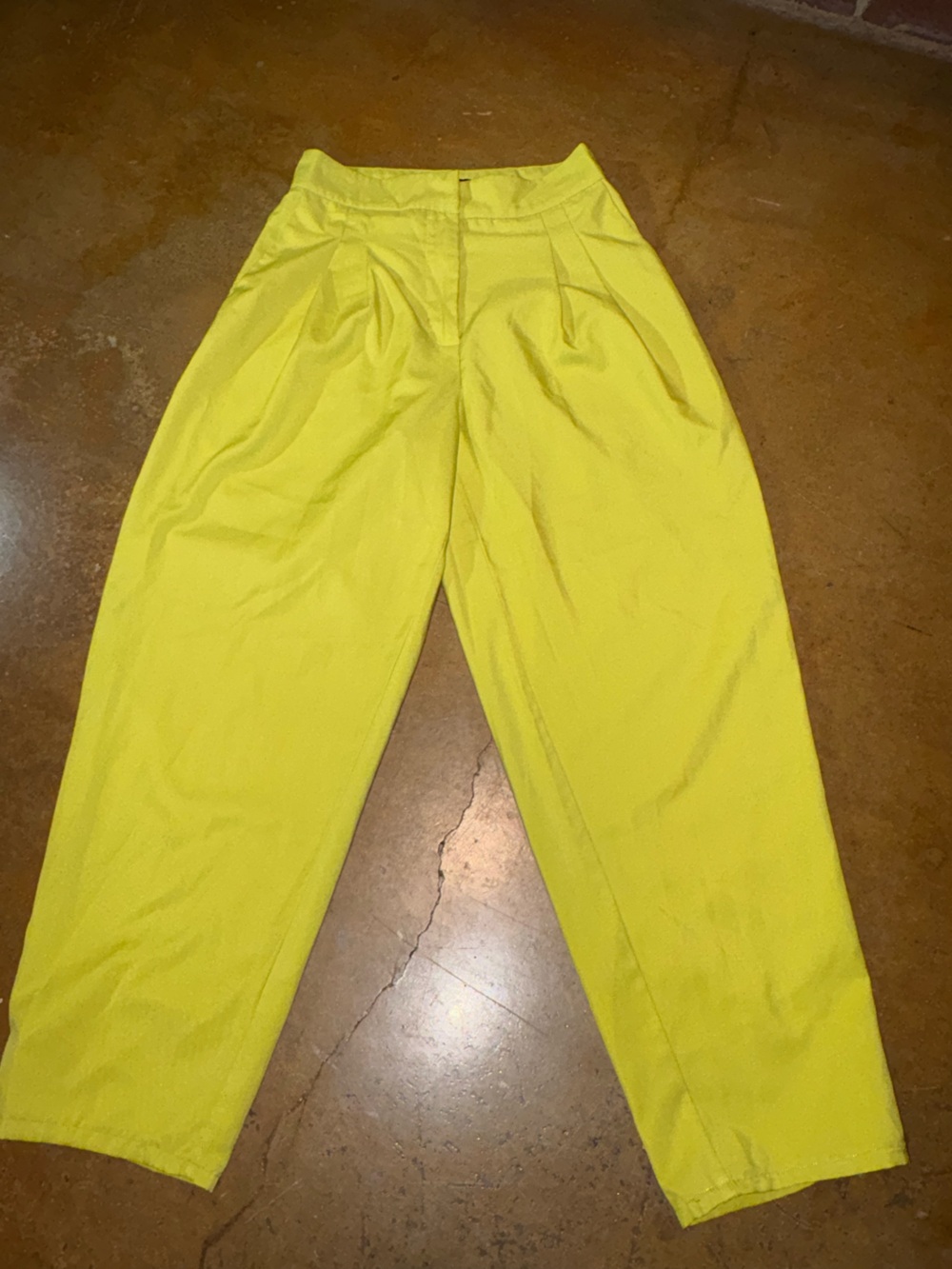 Nasty Gal Lemon Yellow High-Waist Wide-Leg Pants